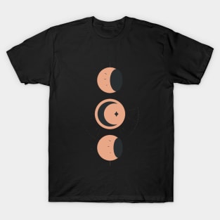 Pastel Phases Moon Trio Print T-Shirt